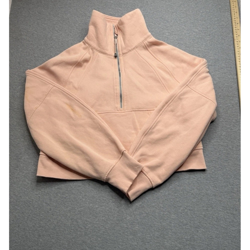 Lululemon Hoodie XS/S‎ Peach Satin Scuba Oversized Half Zip Mock Neck Activewear